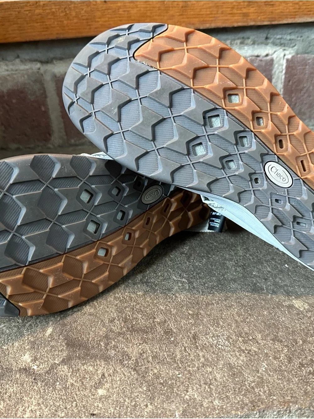 Chaco Women Light Gray Mesh Strap Sneakers